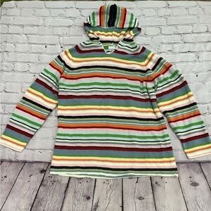 Vintage Carolina plus 18/20 striped long sleeves hoodie y2k retro 80’s‎ sweater